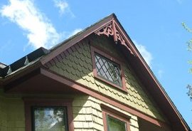 House exterior side gable after painting and restoration
