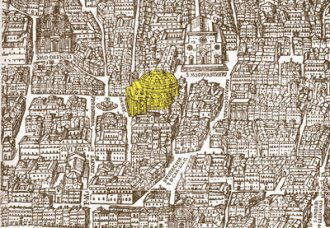 Image: Map — A 1625 map by Giovanni Maggi shows the Pantheon within its environment.